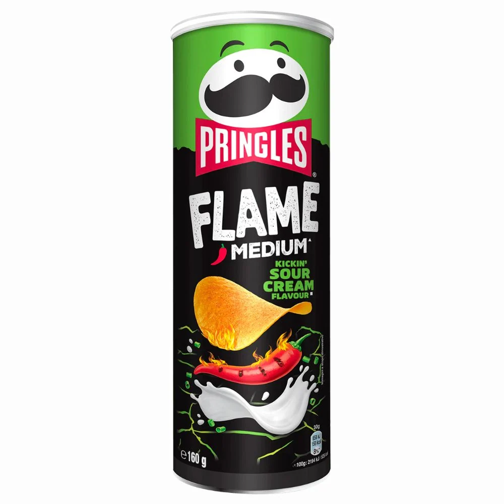 Pringles Flame Kicking Sour Cream, ljuti čips s okusom kiselog vrhnja od 160g