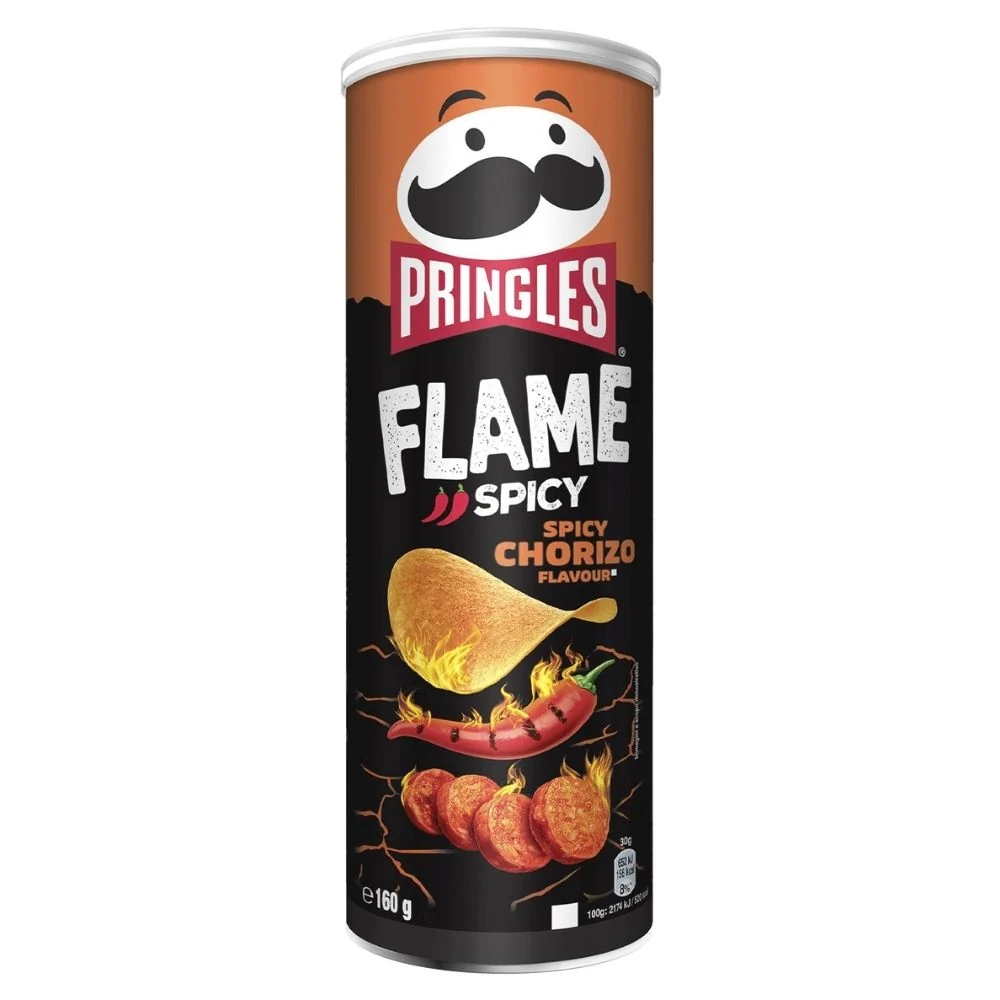 Pringles Flame Spicy Chorizo Flavour, pikantni čips s okusom pikantne kobasice od 160g