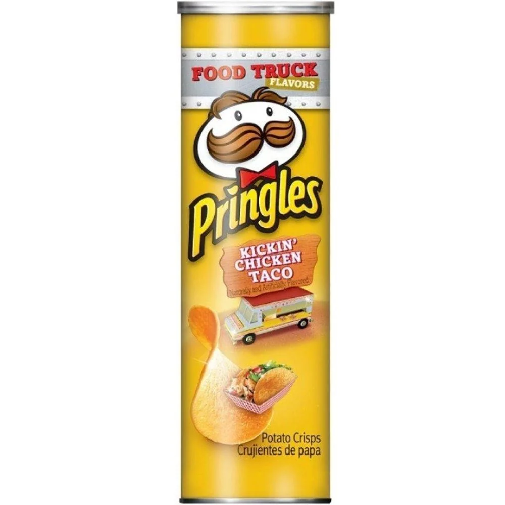 Pringles Kickin' Chicken Taco, čips s okusom tex-mex piletine od 169g
