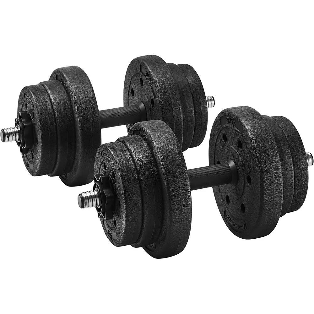 Set od 2 bučice, 2 x 10 kg, podesive težine, crne