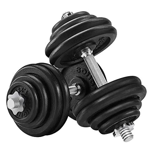Set od 2 komada lijevanih utega, podesive težine, 2 x 30 kg, crni