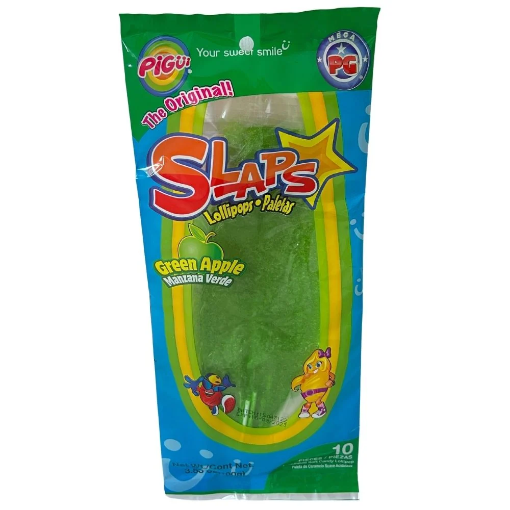 Slaps Lollipops Palentas Green Apple Manzana Verde, zelena jabuka bombon od 100g