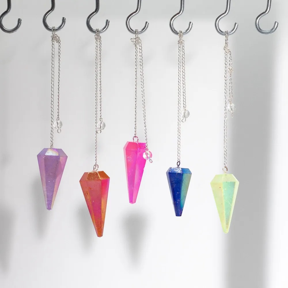 Šesterokutni klatno – Aurora kristal ružičasti – 4 cm