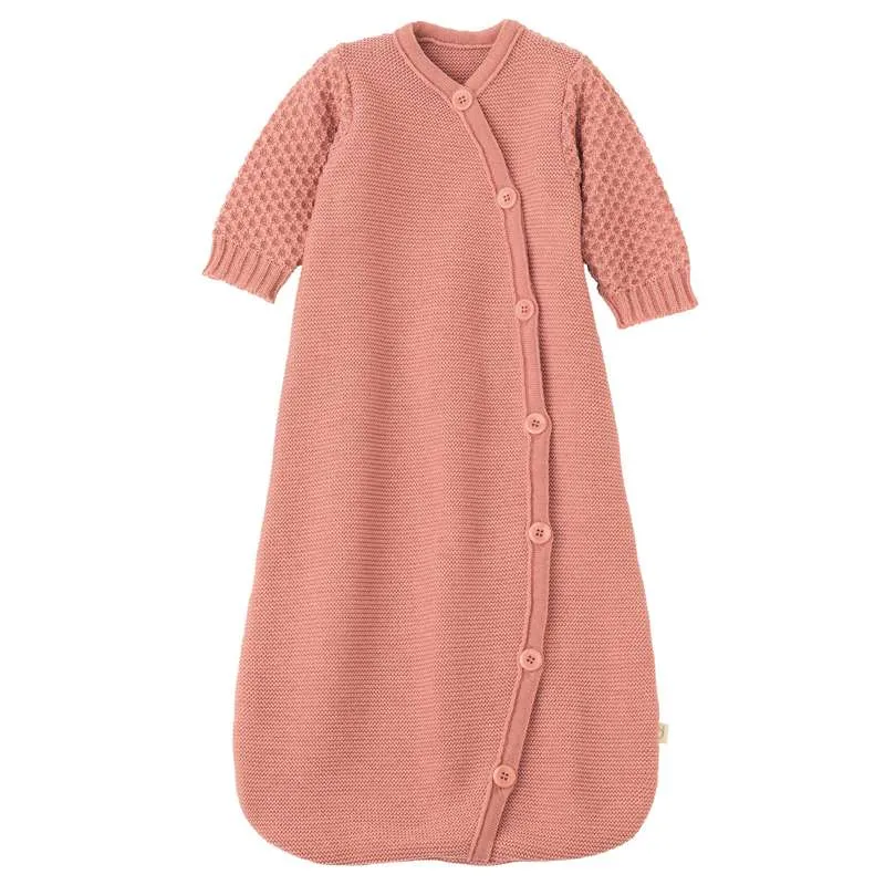 Disana Pletena vreć za spavanje - Dugi rukavi - Merino vuna - 75 cm. - Soft Pink