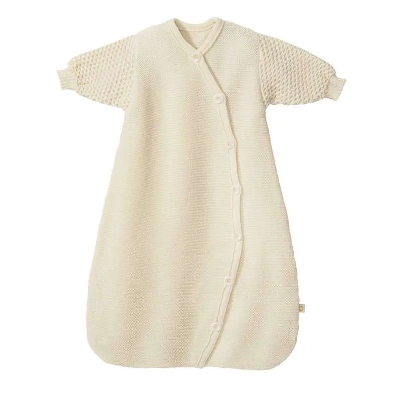 Disana Pletena vreć za spavanje - Dugi rukavi - Merino vuna - 75 cm. - Prirodna