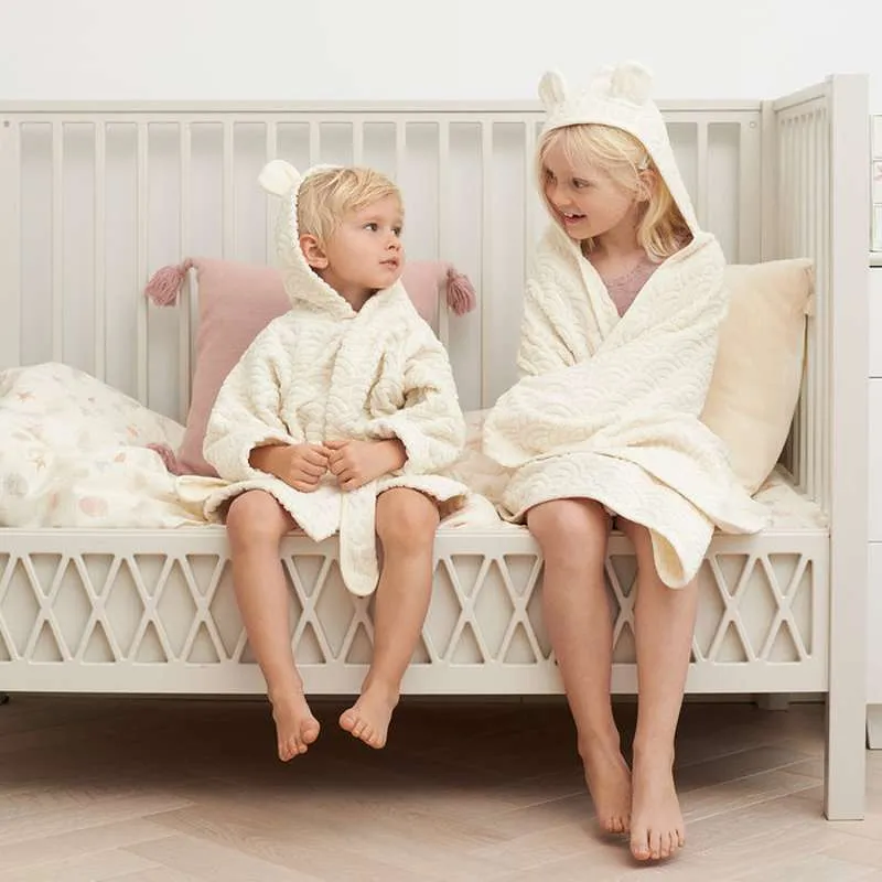 Cam Cam Copenhagen Kupaći plašt s kapuljačom i ušima - 1-2 godine - GOTS - Off White