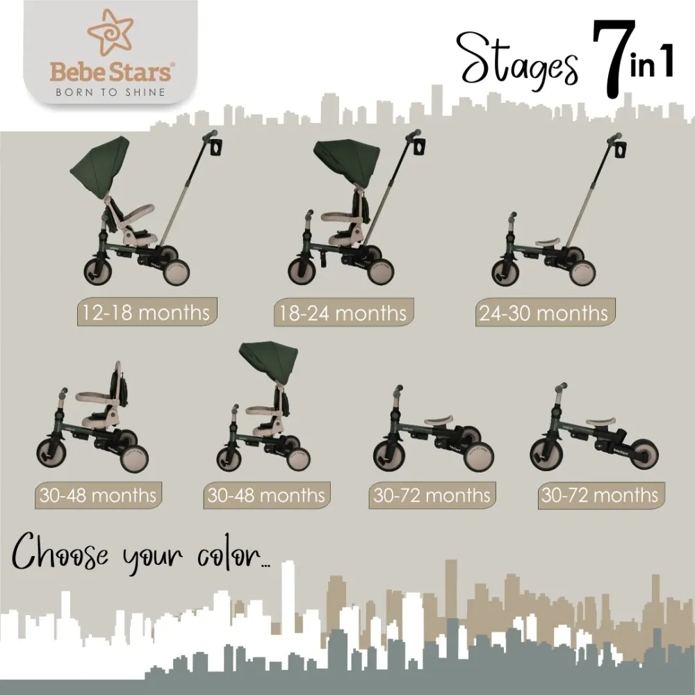 BEBESTARS Urban 7u1 tricikl