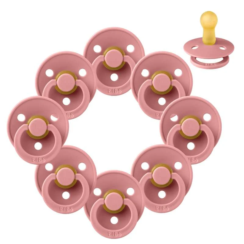 Bibs Okrugla Colour Duda - bundle - 8 kom. - vel. 2 - Dusty Pink