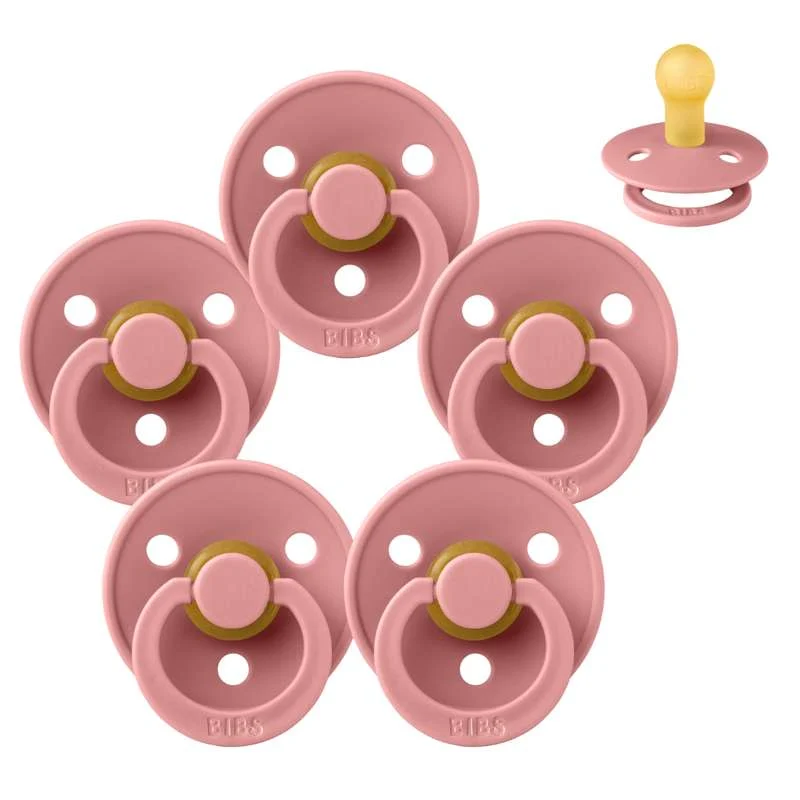 Bibs Okrugla Colour Duda - bundle - 5 kom. - vel. 1 - Dusty Pink