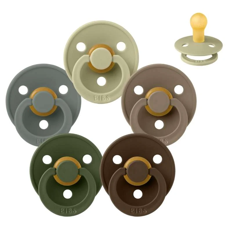 Bibs Okrugla Colour Duda - bundle - 5 kom. - vel. 1 - Šumsko tlo